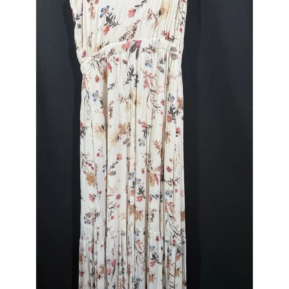Abercrombie & Fitch Floral Maxi Sundress‎ Tie Neckline Buttons Flowy Womens S